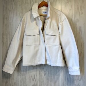 Old Navy Cream Fleece Zip Front Shacket Jacket Size XXL NWT